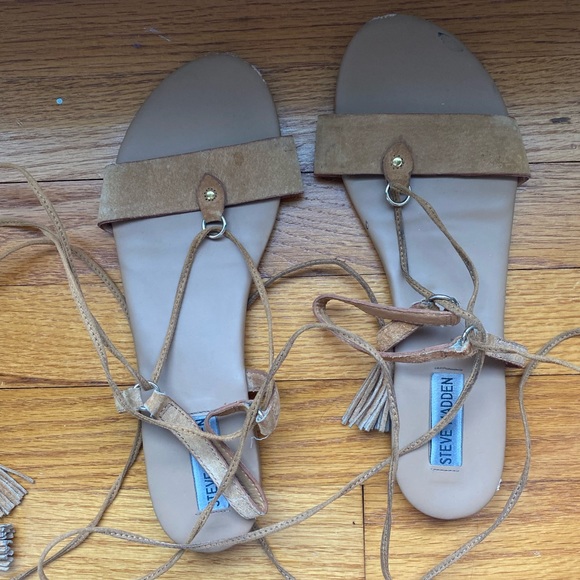 Ankle lace up nude sandals Steve Madden 8.5/9 - Picture 3 of 3